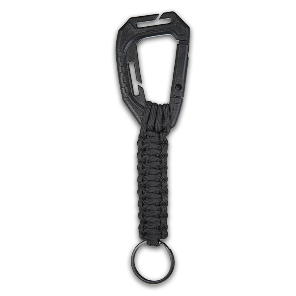 Alpin Keyholder Carabiner από ABS με Paracord+Κρίκο Μαυρο χρωμα