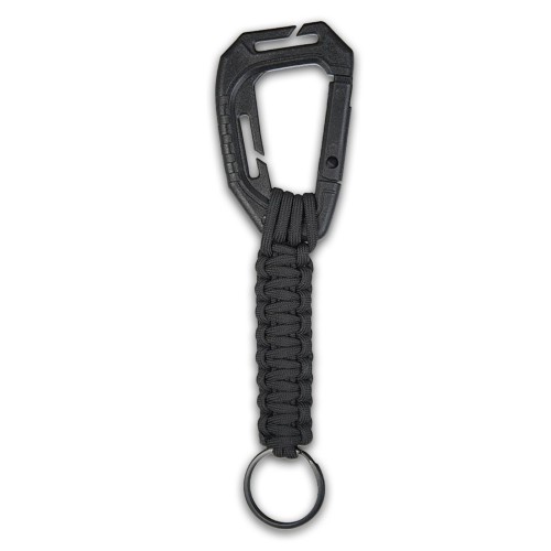 Alpin Keyholder Carabiner από ABS με Paracord+Κρίκο Μαυρο χρωμα