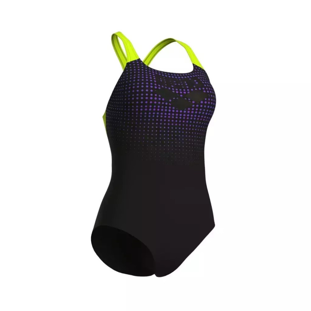 ΓΥΝΑΙΚΕΙΟ ΜΑΓΙΟ ARENA SOLID Foggy Dots Swim Pro Black - Artic Lime