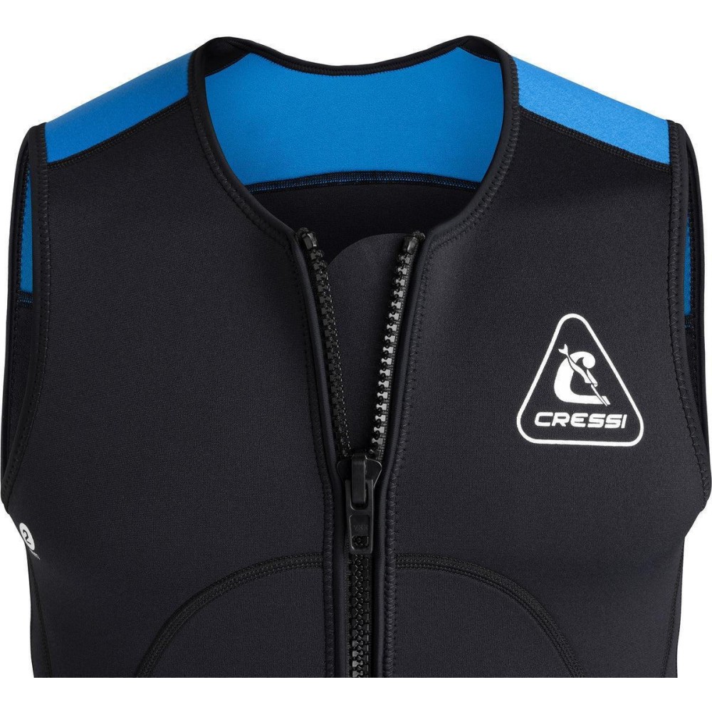 CRESSI Guardian γιλέκο με φερμουάρ για κολύμβηση και θαλάσσια σπορ, neoprene 2mm Μαύρο // Μπλε