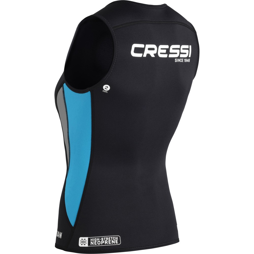 CRESSI Guardian γυναικείο γιλέκο με φερμουάρ για κολύμβηση και θαλάσσια σπορ, neoprene 2mm Μαύρο // Μπλε