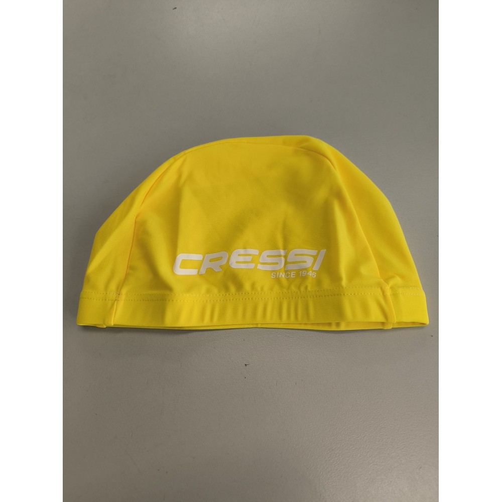ΥΦΑΣΜΑΤΙΝΟ ΥΠΕΡΕΛΑΣΤΙΚΟ ΣΚΟΥΦΑΚΙ CRESSI TAGO SPANDEX ΚΙΤΡΙΝΟ // ΛΕΥΚΟ