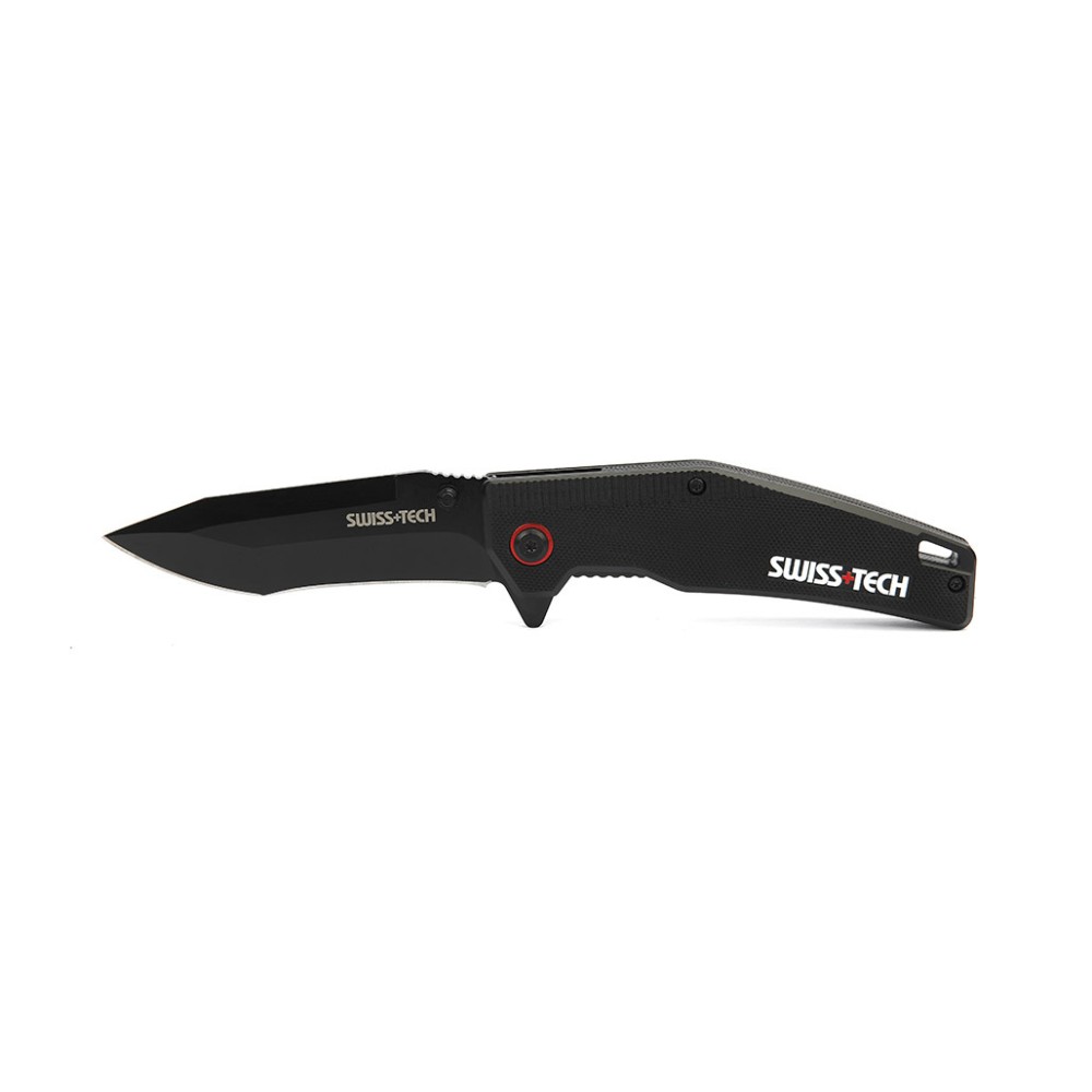 SWISS+TECH G10 Folding Knife Black Titanium