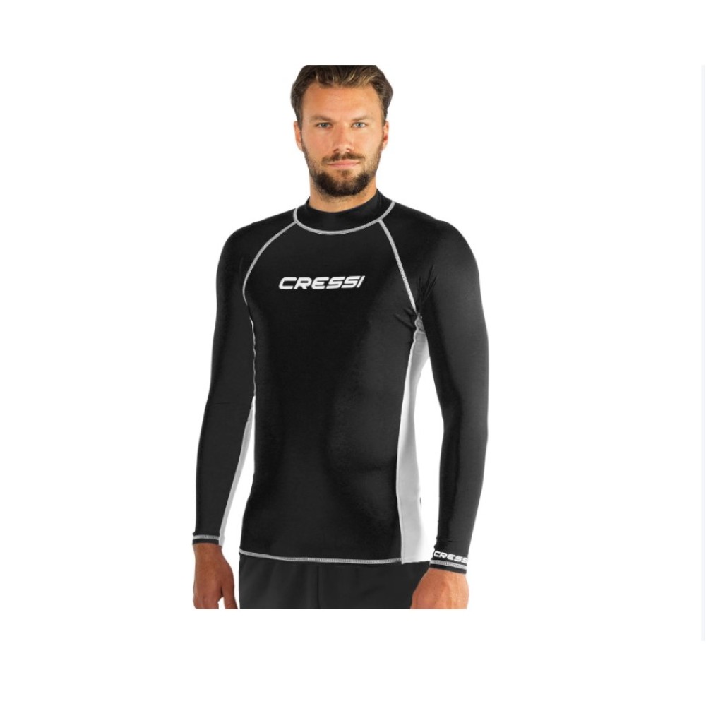 Ανδρικό RASH GUARD ΜΑΚΡΥ ΜΑΝΙΚΙ BLACK/WHITE