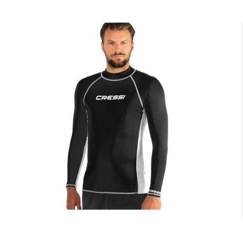 Ανδρικό RASH GUARD ΜΑΚΡΥ ΜΑΝΙΚΙ BLACK/WHITE