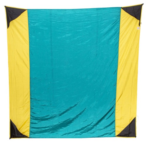 Προστατευτική ψάθα ALPINTEC Favour Family 210cm x 210cm - κίτρινο / σιέλ / κίτρινο