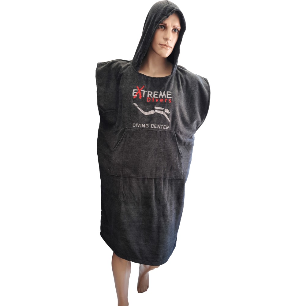 Πόντσο EXTREME DIVERS Unisex - μαύρο