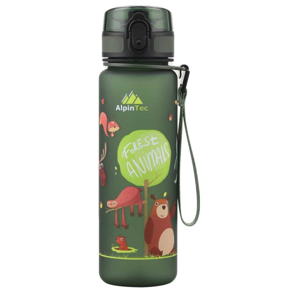Παγούρι ALPINTEC Kids 500ml Ζώα του Δάσους - σκούρο πράσινο