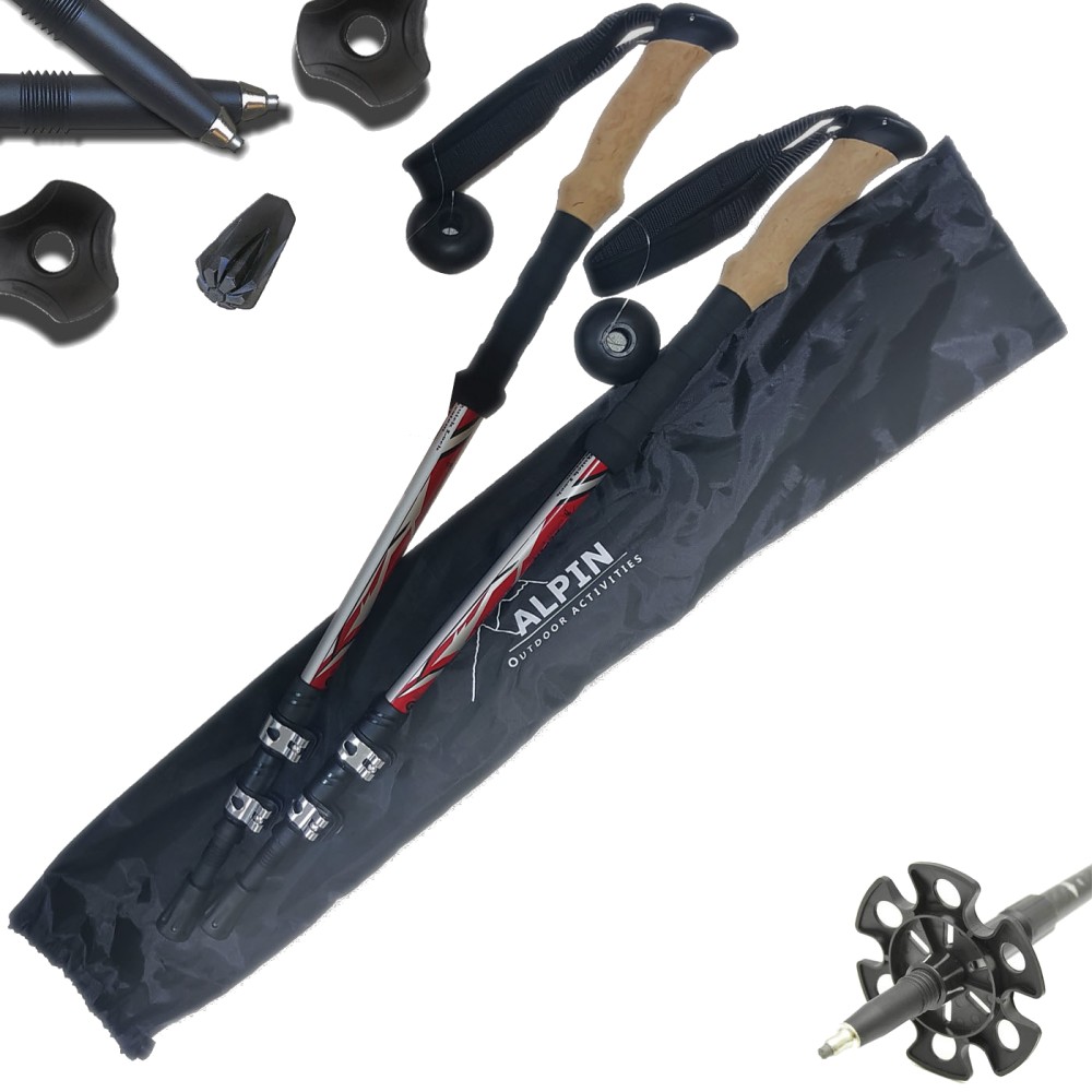 Μπατόν πεζοπορίας ALPIN TrailHunter II (ζεύγος) - λευκό / πορτοκαλί