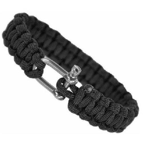 Βραχιόλι επιβίωσης paracord OUTDOOR EDC - μαύρο