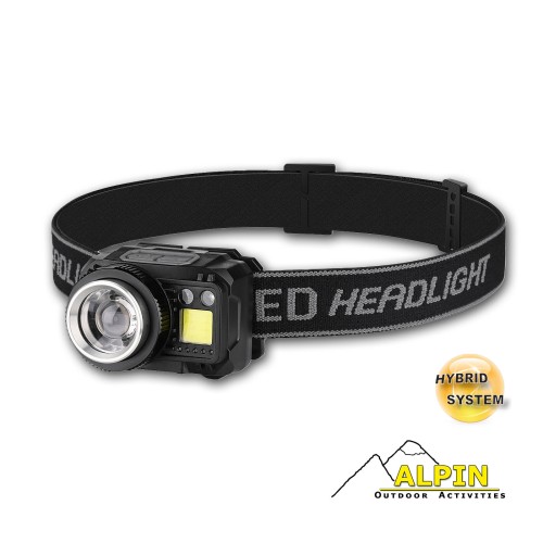 Φακος κεφαλης ALPIN 500Lm Focus Sensor Red/White Cob