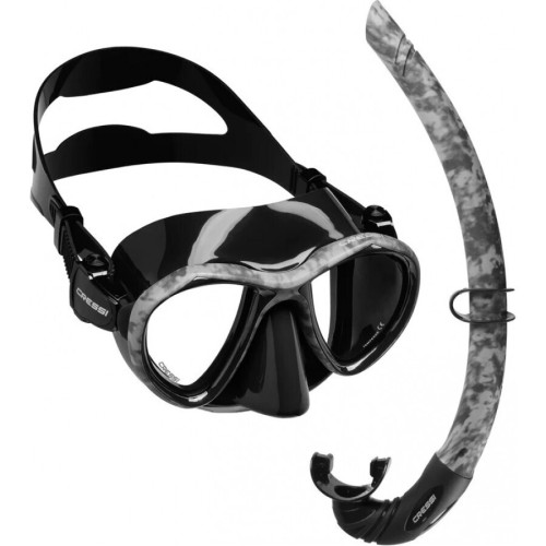 CressiSub Μάσκα Θαλάσσης Set σε Μαύρο χρώμα METIS + CORSICA COMBO BLACK HUNTER