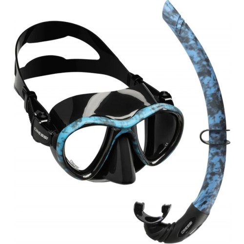 CressiSub Μάσκα Θαλάσσης Set σε Μπλέ χρώμα METIS + CORSICA COMBO BLUE HUNTER