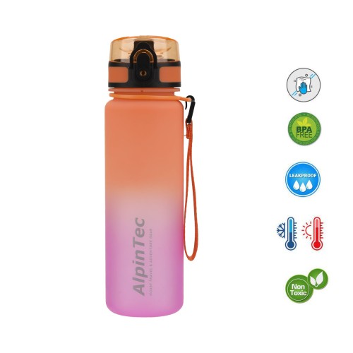 AlpinTec Mood Πλαστικό Παγούρι 500ml Πορτοκαλί/Μώβ