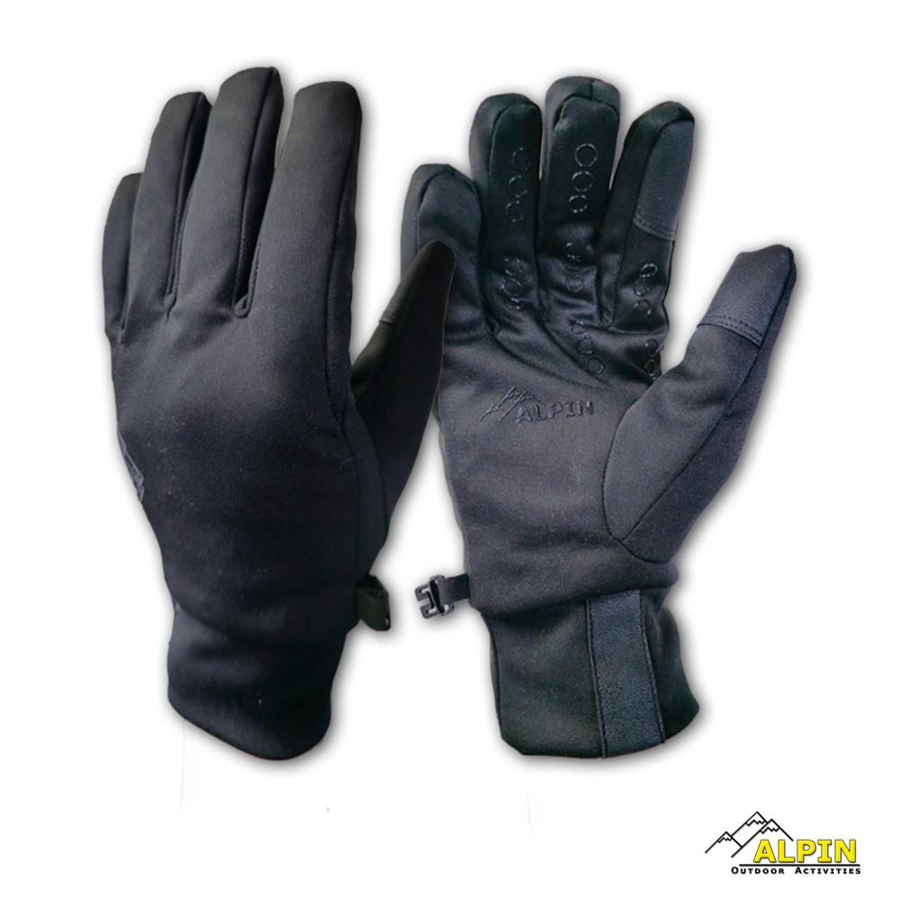 Ελαφρια Alpin Outdoor Powerstretch Αδιαβροχα Liners - Μαύρο
