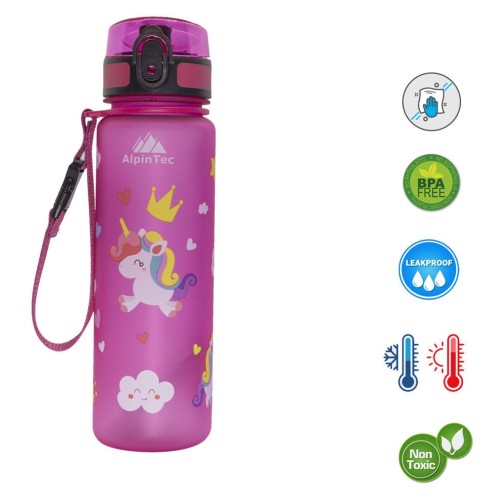 Παγούρι ALPINTEC Kids 500ml Μονόκερως - ροζ