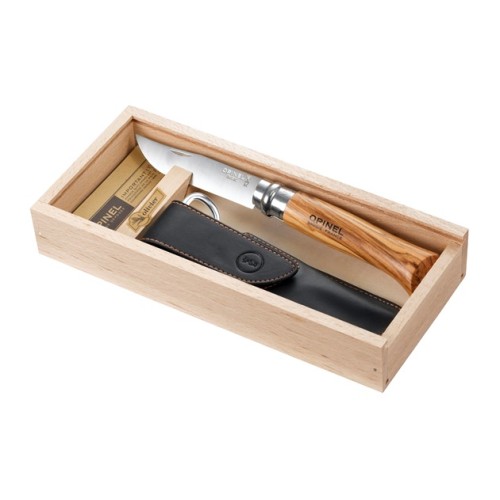 Σουγιάς OPINEL Ελιά Inox No8 κασετίνα με τζάμι
