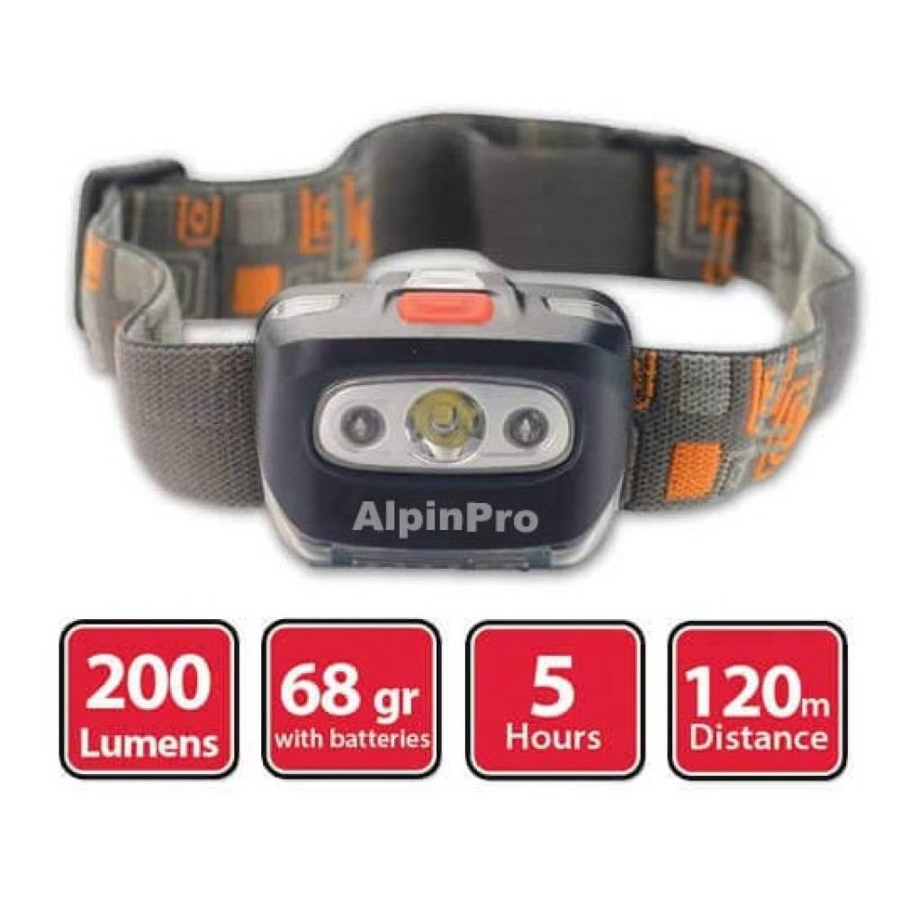 Φακός Κεφαλής ALPINPRO Αδιάβροχος