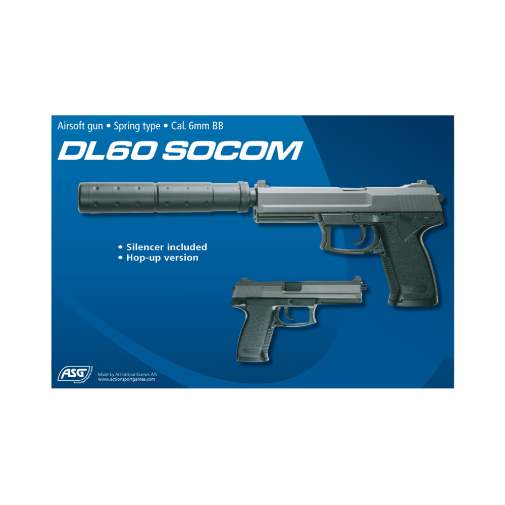Πιστόλι Airsoft Ελατηρίου ASG DL60 SOCOM black