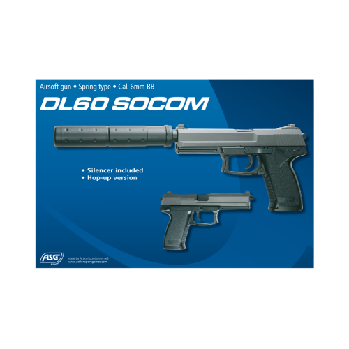 Πιστόλι Airsoft Ελατηρίου ASG DL60 SOCOM black