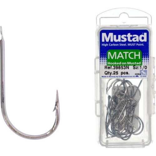 MUSTAD Αγκίστρι 39853N Nickel No2 (50 τεμ)