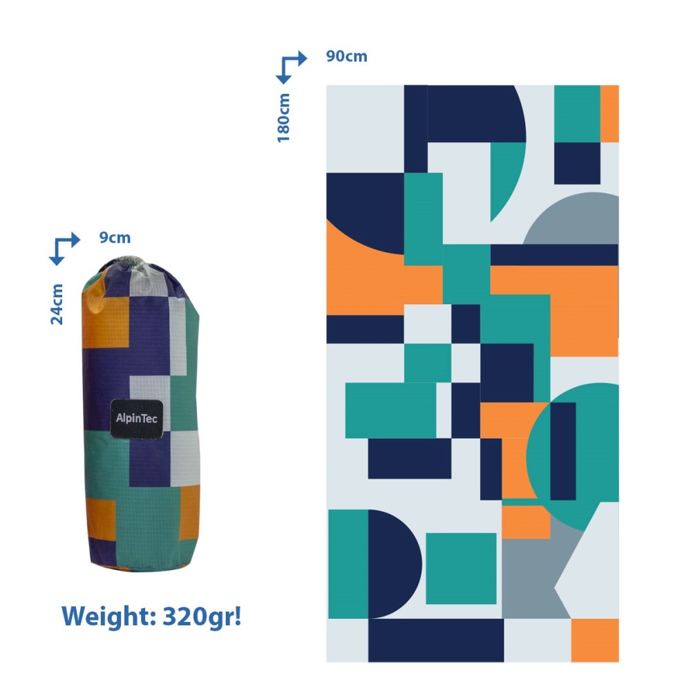 Πετσέτα ALPINTEC Microfiber DryFast Paint 90×180 Shapes I