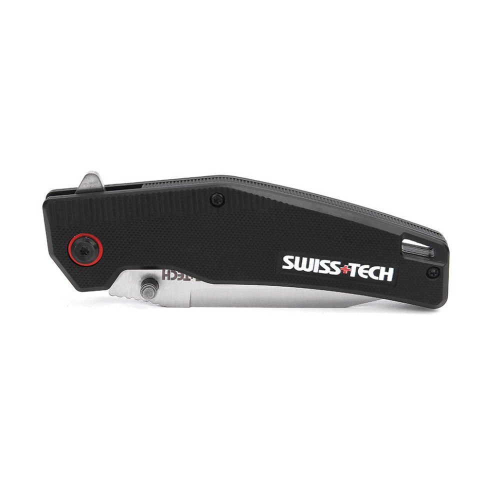 SWISS+TECH G10 Folding Knife Black Titanium