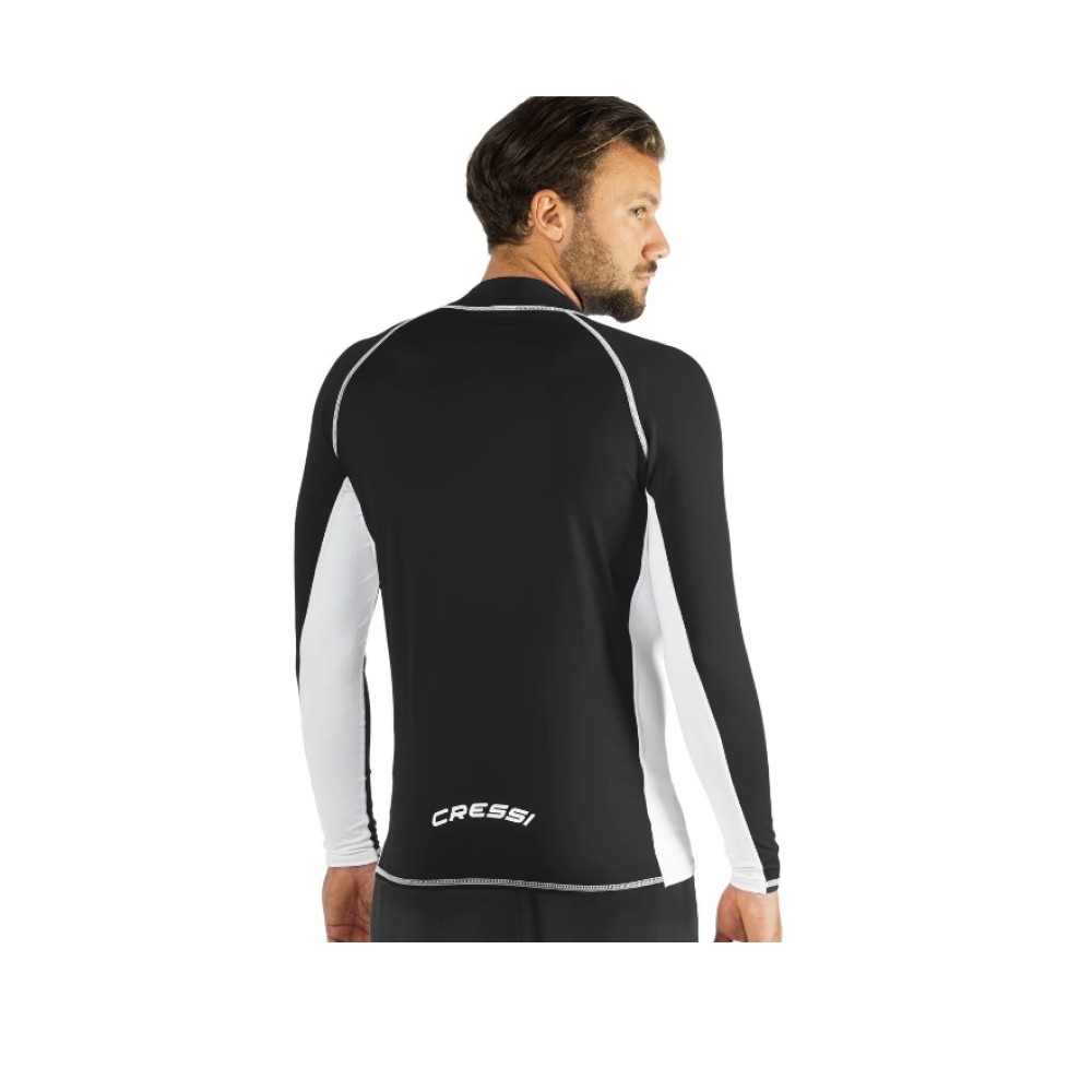 Ανδρικό RASH GUARD ΜΑΚΡΥ ΜΑΝΙΚΙ BLACK/WHITE