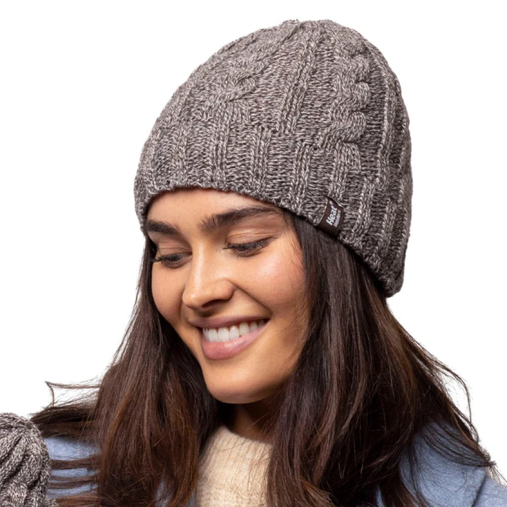 HEAT HOLDERS Γυναικείος Σκούφος cable hat - Fawn