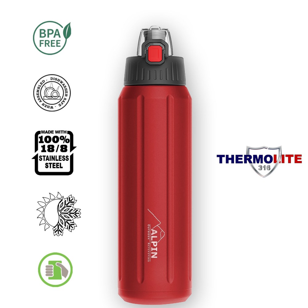 ALPIN Θερμός Ανοξείδωτο με Μόνωση 6 στρωμάτων 450ml - κόκκινο