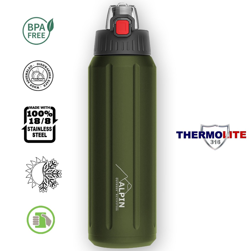 ALPIN Θερμός Ανοξείδωτο με Μόνωση 6 στρωμάτων 600ml - πράσινο