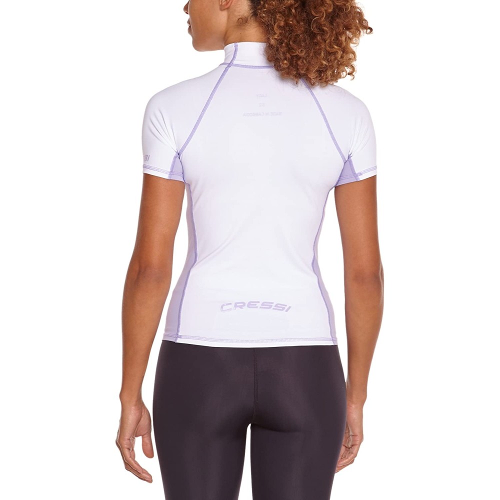Γυναικείο Rash Guard CRESSi κοντό μανίκι λευκό / λιλά