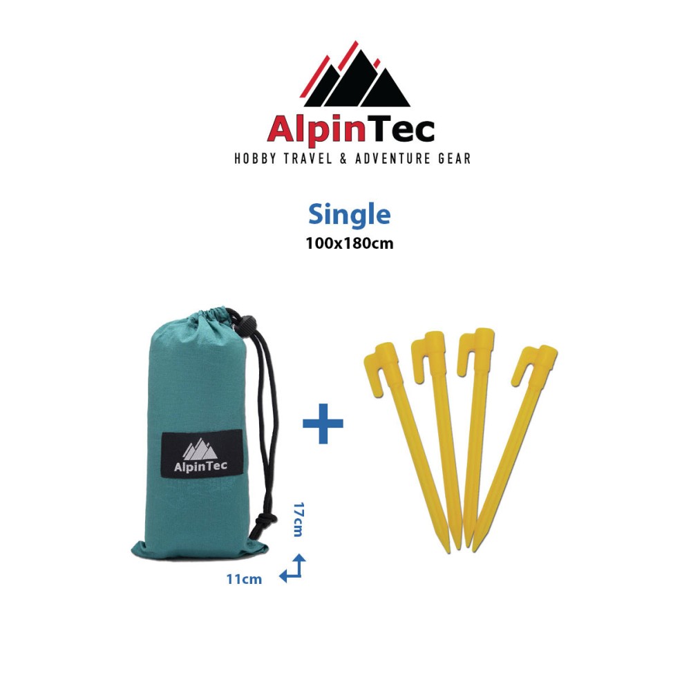 Προστατευτική ψάθα ALPINTEC Favour Single 100cm x 180cm - σιέλ / κίτρινο