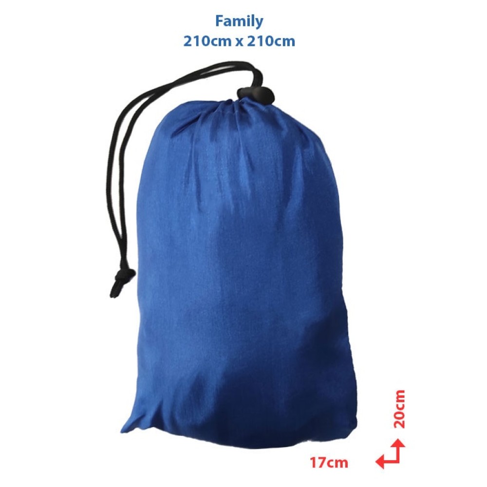Προστατευτική ψάθα ALPINTEC Favour Family 210cm x 210cm - σιέλ / ανθρακίτης / σιέλ