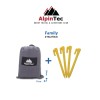 Προστατευτική ψάθα ALPINTEC Favour Family 210cm x 210cm - σιέλ / ανθρακίτης / σιέλ