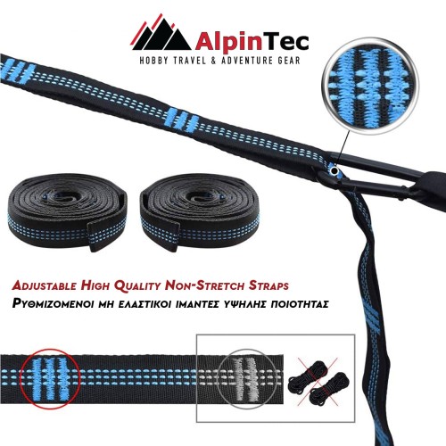 Αιώρα ALPINTEC Explorer Private 300cm x 155cm - κόκκινο / γκρι