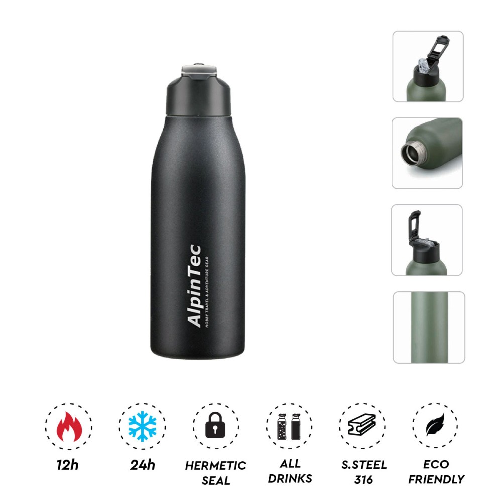 Θερμός ALPINTEC Fellow 600ml - μαύρο