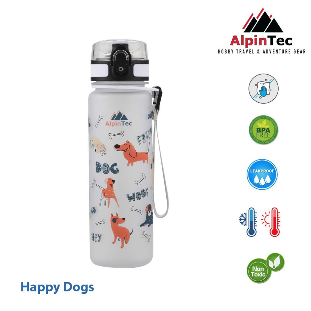 Παγούρι ALPINTEC Mood 500ml Happy Dogs - λευκό