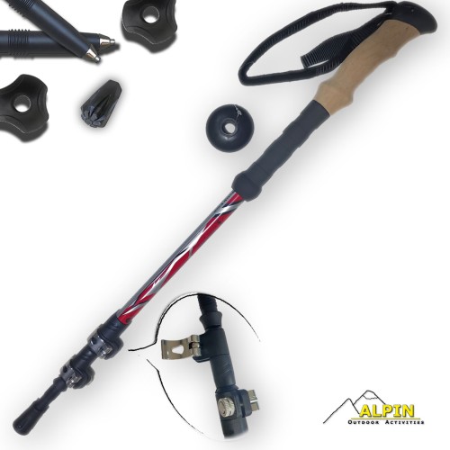Μπατόν πεζοπορίας ALPIN TrailHunter II (ζεύγος) - λευκό / πορτοκαλί