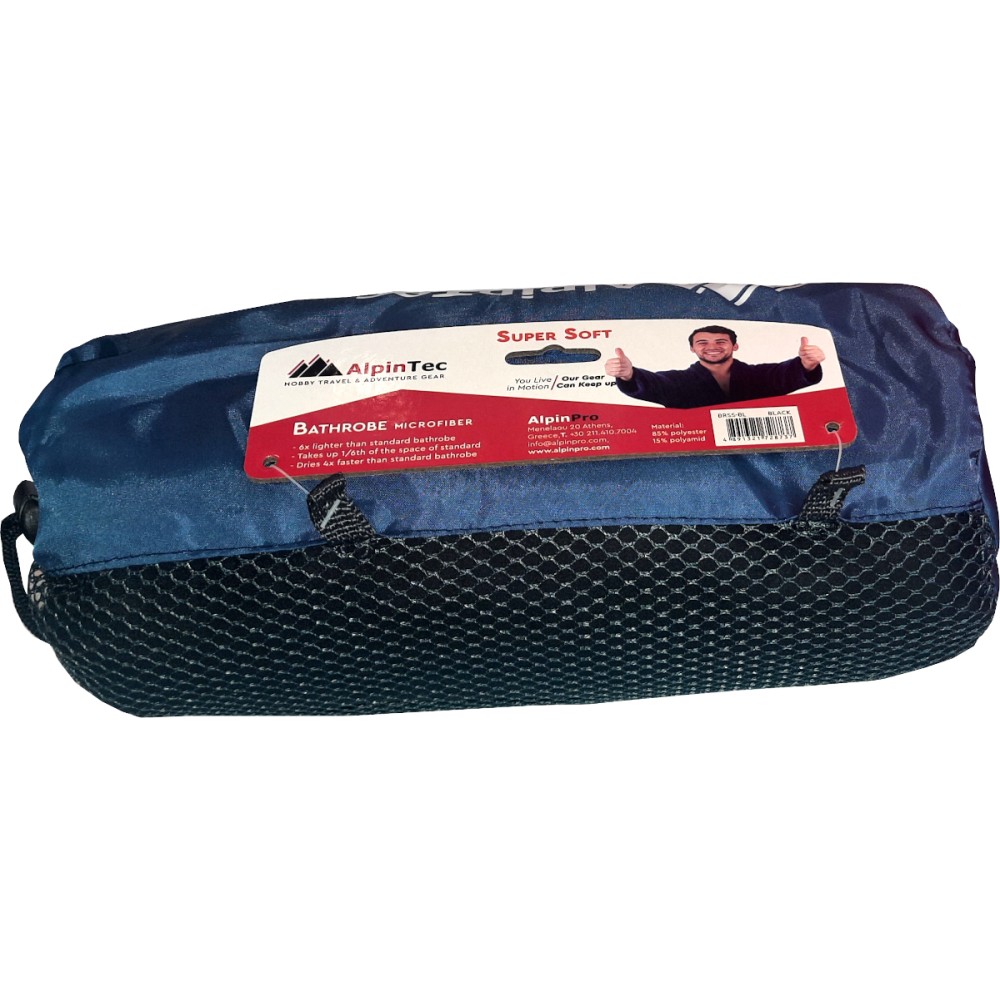 Μπουρνούζι ενηλίκων ALPINTEC Nemo microfiber - μαύρο