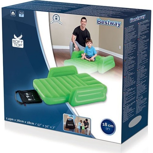 Bestway Φουσκωτό Στρώμα Ύπνου Παιδικό Μονό Lil' Traveller 145x76x18εκ. Πράσινο