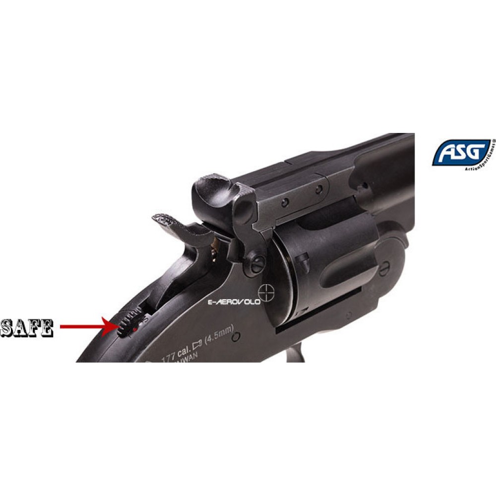 Asg Αεροβόλο Πιστόλι CO2 Schofield 6"Airgun Aging BK & Wooden Grip Μεταλλικό 4.5mm