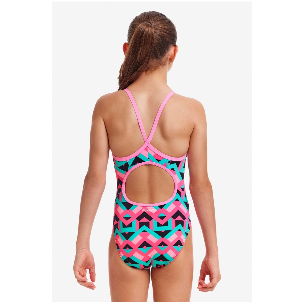 Παιδικό μαγιό ολόσωμο FUNKITA Girl's Diamond Back One Piece - Square Stare