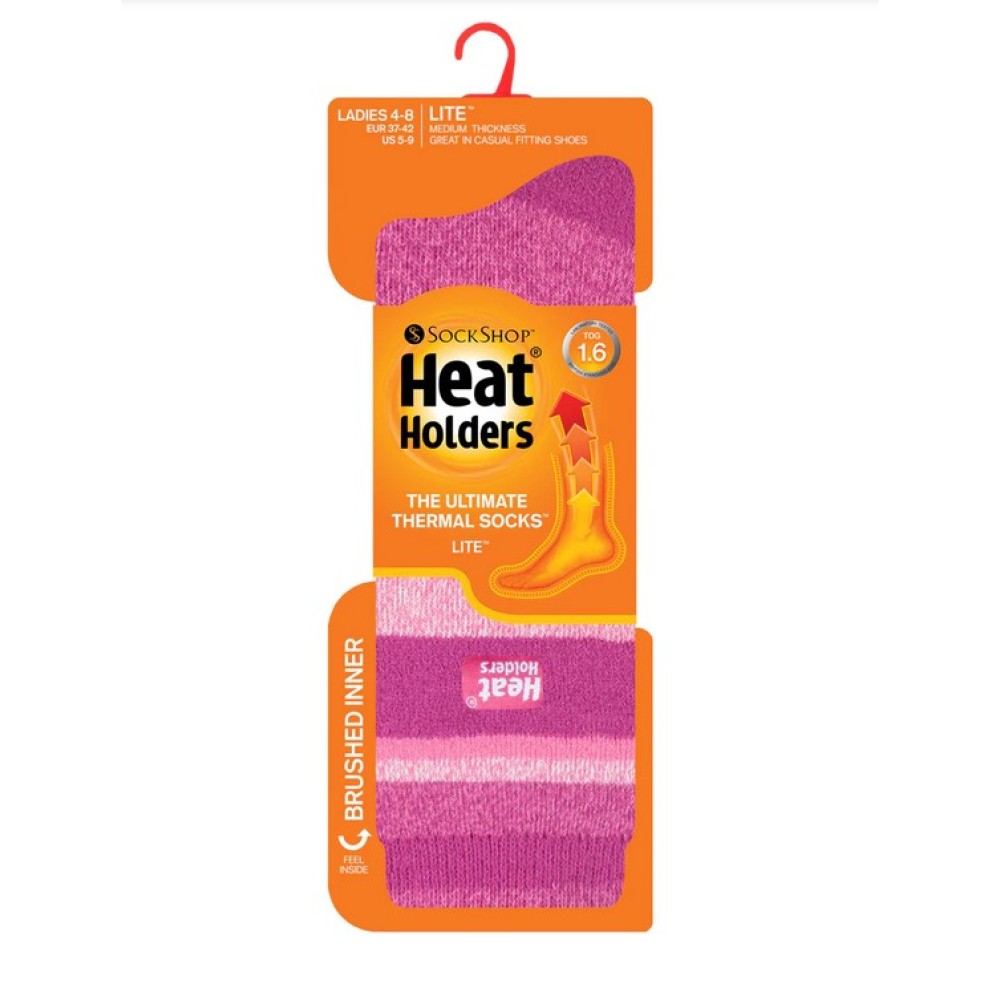 Γυναικείες ΚΑΛΤΣΕΣ HEAT HOLDERS Lite Jacquard Stripe Socks - Clayton - Pink