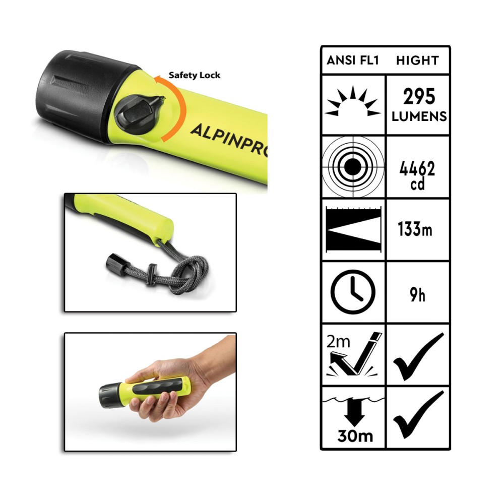 AlpinPro Φακός Κατάδυσης LED με Φωτεινότητα 240lm για Βάθος έως 30m