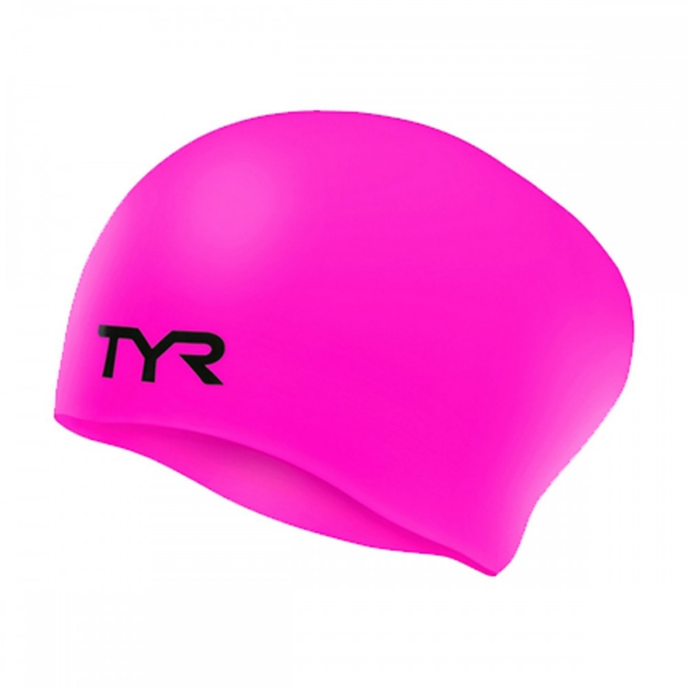 TYR ADULT SILICONE LONG HAIR WRINKLE-FREE SWIM CAP  // ΡΟΖ