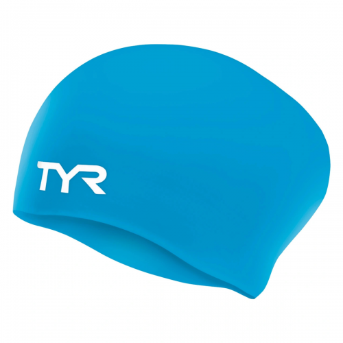 TYR ADULT SILICONE LONG HAIR WRINKLE-FREE SWIM CAP  // ΜΠΛΕ