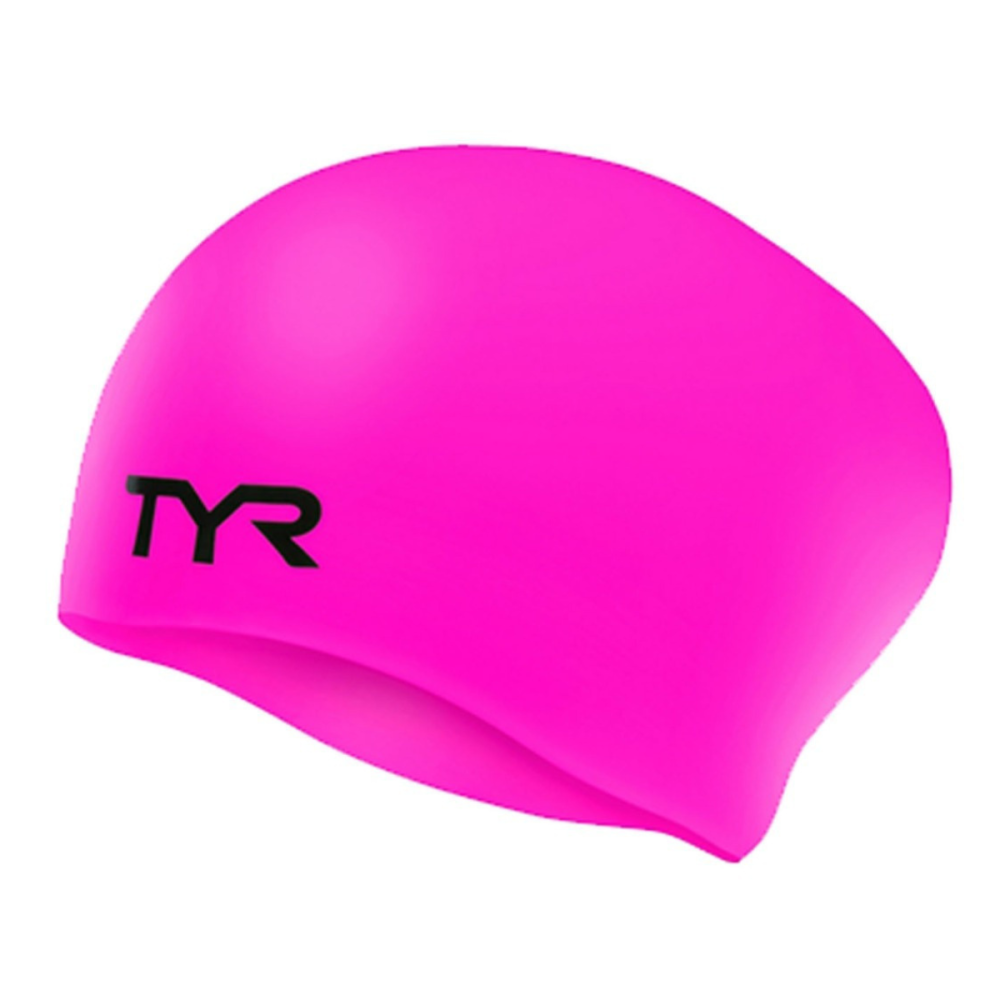 TYR ADULT LONG HAIR SILICONE WRINKLE-FREE SWIM CAP  // ΡΟΖ