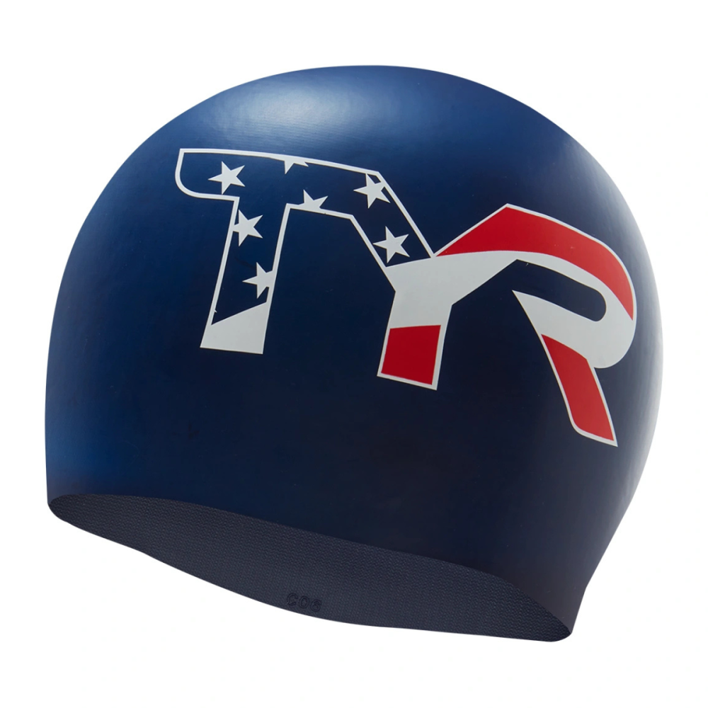 TYR USA Silicone Adult Swim Cap  // BLACK