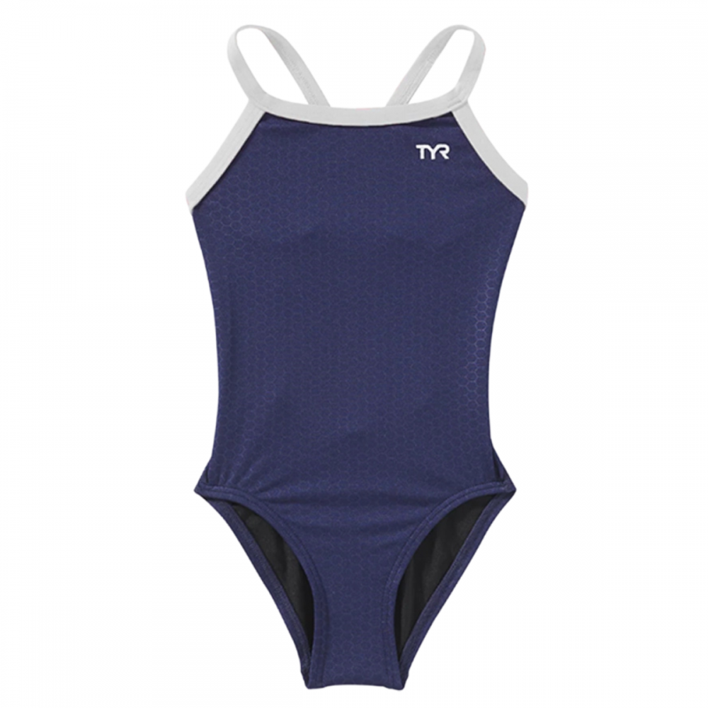 TYR Girls Durafast Elite® Diamondfit Swimsuit – Hexa - Navy